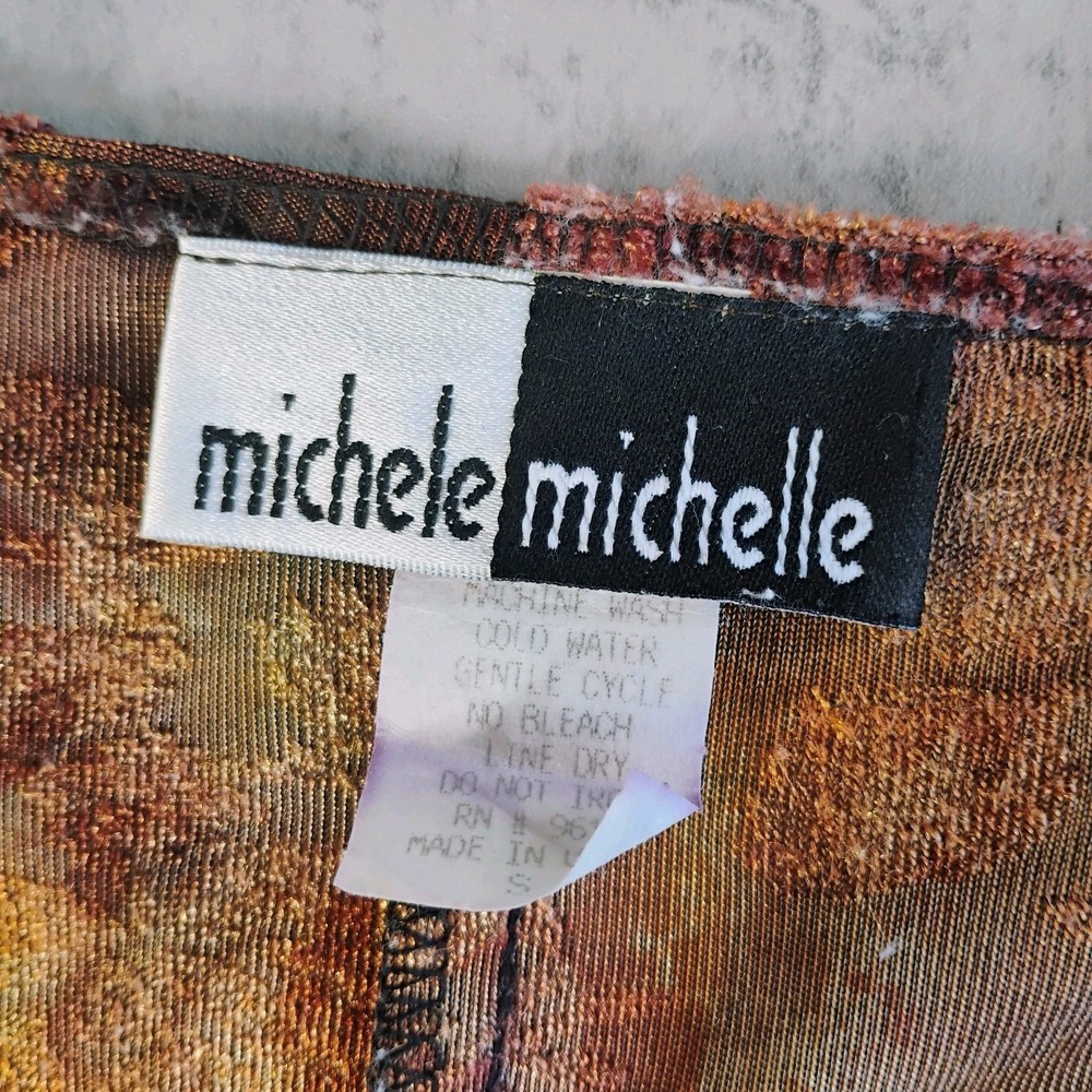 Michele Michelle Y2K Top Womens Small Burnout Velvet Vintage 90s Fairy Grunge - Picture 5 of 8